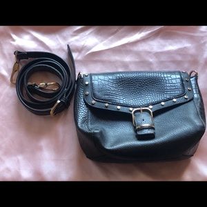 Black Reptile Print Bag